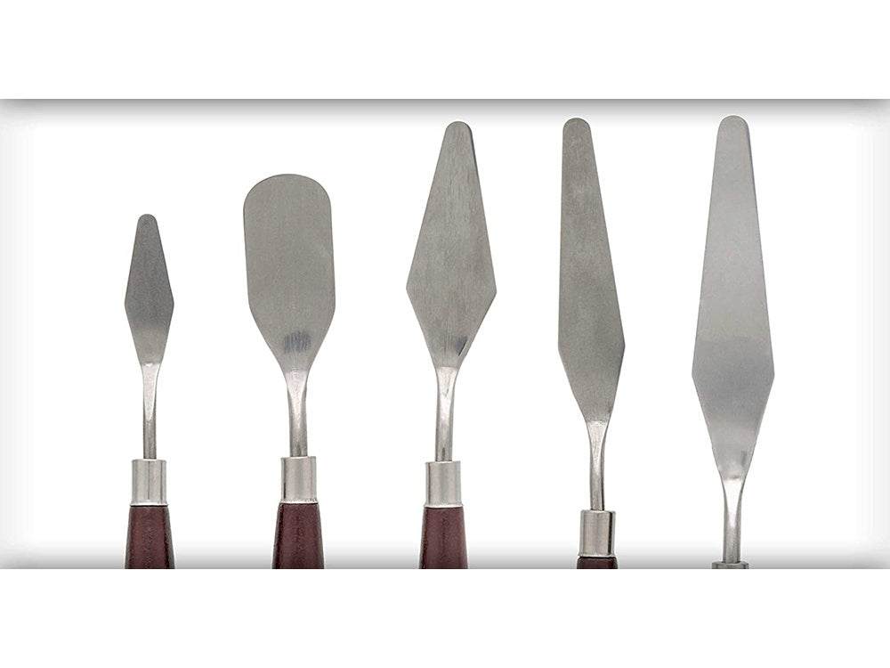 Set spatule pictat,  Zola®, 5 bucati, marimi diferite,  ideal pentru vopsea, ulei sau acrilic Set spatule pictat,  Zola®, 5 bucati, marimi diferite,  ideal pentru vopsea, ulei sau acrilic